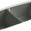 New 🔥 KOHLER Brookfield™ 33 x 22 in. 5 Hole Cast Iron Double Bowl Undermount Kitchen Sink in Thunder™ Grey 🎉 2 New 🔥 KOHLER Brookfield™ 33 x 22 in. 5 Hole Cast Iron Double Bowl Undermount Kitchen Sink in Thunder™ Grey 🎉 -Kitchen and bathroom Sale Query 332
