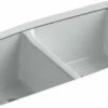 New ✔️ KOHLER Brookfield™ 33 x 22 in. 5 Hole Cast Iron Double Bowl Undermount Kitchen Sink in Ice™ Grey ⌛ 2 New ✔️ KOHLER Brookfield™ 33 x 22 in. 5 Hole Cast Iron Double Bowl Undermount Kitchen Sink in Ice™ Grey ⌛ -Kitchen and bathroom Sale Query 334
