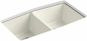 Promo 🥰 KOHLER Brookfield™ 33 x 22 in. 5 Hole Cast Iron Double Bowl Undermount Kitchen Sink in Biscuit 🎁 3 Promo 🥰 KOHLER Brookfield™ 33 x 22 in. 5 Hole Cast Iron Double Bowl Undermount Kitchen Sink in Biscuit 🎁