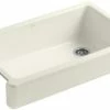 Top 10 🎉 KOHLER Whitehaven® 35-1/2 x 21-9/16 in. Cast Iron Single Bowl Farmhouse Kitchen Sink with Short Apron in Biscuit 🔥 -Kitchen and bathroom Sale Query 34