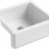 Promo 😀 KOHLER Whitehaven® 23-1/2 x 21-9/16 in. Cast Iron Single Bowl Farmhouse Kitchen Sink in White ⌛ -Kitchen and bathroom Sale Query 347