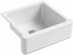 Promo 😀 KOHLER Whitehaven® 23-1/2 x 21-9/16 in. Cast Iron Single Bowl Farmhouse Kitchen Sink in White ⌛