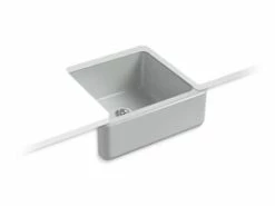 Budget 👏 KOHLER Whitehaven® 23-1/2 x 21-9/16 in. Cast Iron Single Bowl Farmhouse Kitchen Sink in Ice™ Grey 🎁