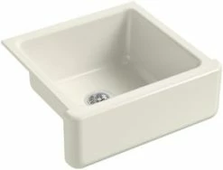 Cheapest 🤩 KOHLER Whitehaven® 23-1/2 x 21-9/16 in. Cast Iron Single Bowl Farmhouse Kitchen Sink in Biscuit 🛒