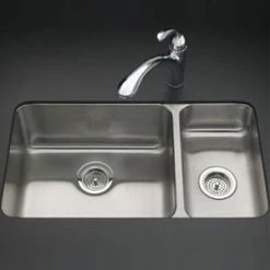 Best Pirce 😉 KOHLER Undertone® 31-1/2 x 18 in. No Hole Stainless Steel Double Bowl Undermount Kitchen Sink ✨
