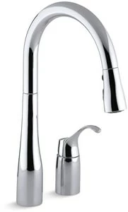 Wholesale 👍 KOHLER Simplice® Single Handle Pull Down Kitchen Faucet with Three-Function Spray, Magnetic Docking and Sweep Spray Technology in Polished Chrome ❤️