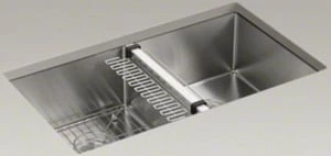 Discount ⭐ KOHLER Strive® 32 x 18-5/16 in. No Hole Stainless Steel Double Bowl Undermount Kitchen Sink with SilentShield Sound Dampening 🔔 3 Discount ⭐ KOHLER Strive® 32 x 18-5/16 in. No Hole Stainless Steel Double Bowl Undermount Kitchen Sink with SilentShield Sound Dampening 🔔