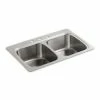 New 💯 KOHLER Verse™ 33 x 22 in. 3-Hole Stainless Steel Double Bowl Drop-in Kitchen Sink ❤️ 2 New 💯 KOHLER Verse™ 33 x 22 in. 3-Hole Stainless Steel Double Bowl Drop-in Kitchen Sink ❤️ -Kitchen and bathroom Sale Query 375