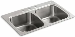 Best deal 🔔 KOHLER Verse™ 33 x 22 in. 4-Hole Stainless Steel Double Bowl Drop-in Kitchen Sink 🔥 3 Best deal 🔔 KOHLER Verse™ 33 x 22 in. 4-Hole Stainless Steel Double Bowl Drop-in Kitchen Sink 🔥