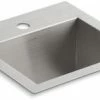 Outlet 🛒 KOHLER Vault™ 15 x 15 in. 1 Hole Drop-in and Undermount Stainless Steel Bar Sink 🎉 1 Outlet 🛒 KOHLER Vault™ 15 x 15 in. 1 Hole Drop-in and Undermount Stainless Steel Bar Sink 🎉 -Kitchen and bathroom Sale Query 378