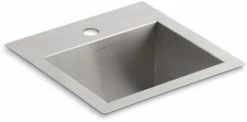 Outlet 🛒 KOHLER Vault™ 15 x 15 in. 1 Hole Drop-in and Undermount Stainless Steel Bar Sink 🎉