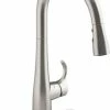 New 🥰 KOHLER Simplice® Single Handle Pull Down Touchless Kitchen Faucet with Magnetic Docking, Sweep Spray and Boost Technology in Vibrant® Stainless 💯 -Kitchen and bathroom Sale Query 382