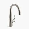 Outlet 🥰 KOHLER Simplice® Single Lever Handle Bar Faucet in Vibrant Stainless Steel 🧨