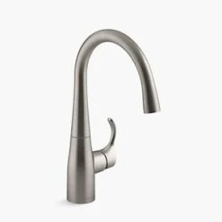 Outlet 🥰 KOHLER Simplice® Single Lever Handle Bar Faucet in Vibrant Stainless Steel 🧨