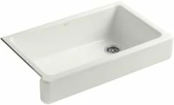 Best reviews of ⌛ KOHLER Whitehaven® 35-1/2 x 21-9/16 in. Cast Iron Single Bowl Farmhouse Kitchen Sink with Short Apron in Dune 🎁
