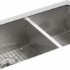 Cheap 😉 KOHLER Vault™ 33 x 22 in. 4 Hole Stainless Steel Double Bowl Dual Mount Kitchen Sink 😀 -Kitchen and bathroom Sale Query 392