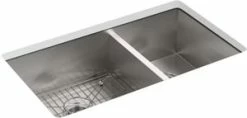 Cheap 😉 KOHLER Vault™ 33 x 22 in. 4 Hole Stainless Steel Double Bowl Dual Mount Kitchen Sink 😀