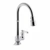 Hot Sale 😀 KOHLER Artifacts® Single Handle Pull Down Kitchen Faucet in Polished Chrome 🎁 -Kitchen and bathroom Sale Query 394