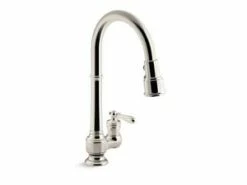 Cheapest 🔥 KOHLER Artifacts® Single Handle Pull Down Kitchen Faucet in Vibrant® Polished Nickel 🎉