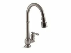 New 🔥 KOHLER Artifacts® Single Handle Pull Down Kitchen Faucet in Vibrant® Stainless 😍