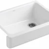Cheapest ❤️ KOHLER Whitehaven® 29-1/2 x 21-9/16 in. Cast Iron Single Bowl Farmhouse Kitchen Sink with Short Apron in White ❤️ -Kitchen and bathroom Sale Query 397