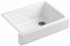 Cheapest ❤️ KOHLER Whitehaven® 29-1/2 x 21-9/16 in. Cast Iron Single Bowl Farmhouse Kitchen Sink with Short Apron in White ❤️