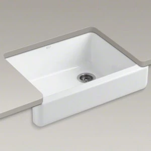 Budget 😀 KOHLER Whitehaven® 29-1/2 x 21-9/16 in. Cast Iron Single Bowl Farmhouse Kitchen Sink with Short Apron in Black Black™ 🤩 3 Budget 😀 KOHLER Whitehaven® 29-1/2 x 21-9/16 in. Cast Iron Single Bowl Farmhouse Kitchen Sink with Short Apron in Black Black™ 🤩