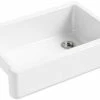 Brand new 💯 KOHLER Whitehaven® 32-11/16 x 21-9/16 in Cast Iron Single Bowl Farmhouse Kitchen Sink for Apron Front or Undermount Installation in White 😉 -Kitchen and bathroom Sale Query 40