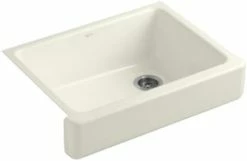 Cheapest 💯 KOHLER Whitehaven® 29-1/2 x 21-9/16 in. Cast Iron Single Bowl Farmhouse Kitchen Sink with Short Apron in Biscuit 🤩
