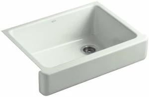 Buy 👍 KOHLER Whitehaven® 29-1/2 x 21-9/16 in. Cast Iron Single Bowl Farmhouse Kitchen Sink with Short Apron in Sea Salt™ 🛒 3 Buy 👍 KOHLER Whitehaven® 29-1/2 x 21-9/16 in. Cast Iron Single Bowl Farmhouse Kitchen Sink with Short Apron in Sea Salt™ 🛒