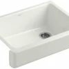 New 🤩 KOHLER Whitehaven® 29-1/2 x 21-9/16 in. Cast Iron Single Bowl Farmhouse Kitchen Sink with Short Apron in Dune 😍 -Kitchen and bathroom Sale Query 404