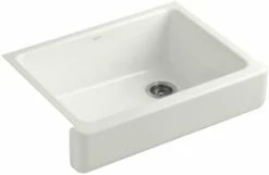 New 🤩 KOHLER Whitehaven® 29-1/2 x 21-9/16 in. Cast Iron Single Bowl Farmhouse Kitchen Sink with Short Apron in Dune 😍