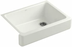 New 🤩 KOHLER Whitehaven® 29-1/2 x 21-9/16 in. Cast Iron Single Bowl Farmhouse Kitchen Sink with Short Apron in Dune 😍 3 New 🤩 KOHLER Whitehaven® 29-1/2 x 21-9/16 in. Cast Iron Single Bowl Farmhouse Kitchen Sink with Short Apron in Dune 😍