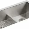 Budget 🛒 KOHLER Vault™ 33 x 22 in. 3-Hole Stainless Steel Double Bowl Dual Mount Kitchen Sink with Smart Divide and Sound Dampening 🥰 2 Budget 🛒 KOHLER Vault™ 33 x 22 in. 3-Hole Stainless Steel Double Bowl Dual Mount Kitchen Sink with Smart Divide and Sound Dampening 🥰 -Kitchen and bathroom Sale Query 407