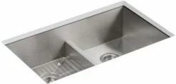 Budget 🛒 KOHLER Vault™ 33 x 22 in. 3-Hole Stainless Steel Double Bowl Dual Mount Kitchen Sink with Smart Divide and Sound Dampening 🥰