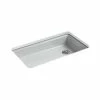 New 🤩 KOHLER Riverby® 33 x 22 in. 5 Hole Cast Iron Single Bowl Undermount Kitchen Sink in Ice™ Grey 🧨 -Kitchen and bathroom Sale Query 414