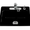 Flash Sale 😉 KOHLER Mayfield™ 25 x 22 in. 4 Hole Cast Iron Single Bowl Drop-in Kitchen Sink in Black Black™ 😍 -Kitchen and bathroom Sale Query 417