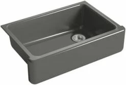 Promo 🛒 KOHLER Whitehaven® 32-11/16 x 21-9/16 in Cast Iron Single Bowl Farmhouse Kitchen Sink for Apron Front or Undermount Installation in Thunder™ Grey 😍