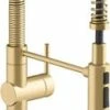 Discount 🌟 KOHLER Crue™ Single Handle Pull Down Kitchen Faucet in Vibrant® Brushed Moderne Brass 🎁 -Kitchen and bathroom Sale Query 429