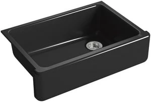 Buy 🔥 KOHLER Whitehaven® 32-11/16 x 21-9/16 in Cast Iron Single Bowl Farmhouse Kitchen Sink for Apron Front or Undermount Installation in Black Black™ 👍 3 Buy 🔥 KOHLER Whitehaven® 32-11/16 x 21-9/16 in Cast Iron Single Bowl Farmhouse Kitchen Sink for Apron Front or Undermount Installation in Black Black™ 👍