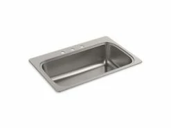 Cheap 😀 KOHLER Verse™ 33 x 22 in. 3-Hole Stainless Steel Single Bowl Drop-in Kitchen Sink with SilentShield Sound Dampening ✨