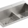 Top 10 🎁 KOHLER Vault™ 33 x 22 in. 1 Hole Stainless Steel Double Bowl Dual Mount Kitchen Sink 😀 -Kitchen and bathroom Sale Query 438