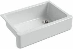 Best Pirce 🥰 KOHLER Whitehaven® 32-11/16 x 21-9/16 in Cast Iron Single Bowl Farmhouse Kitchen Sink for Apron Front or Undermount Installation in Ice™ Grey ⭐