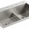 Cheap 😉 KOHLER Vault™ 33 x 22 in. 4 Hole Stainless Steel Double Bowl Dual Mount Kitchen Sink ✔️ -Kitchen and bathroom Sale Query 440