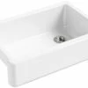 Hot Sale 👏 KOHLER Whitehaven® 32-11/16 x 21-9/16 in Cast Iron Single Bowl Farmhouse Kitchen Sink for Apron Front or Undermount Installation in Sea Salt™ 🎁 -Kitchen and bathroom Sale Query 46