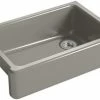New 🎁 KOHLER Whitehaven® 32-11/16 x 21-9/16 in Cast Iron Single Bowl Farmhouse Kitchen Sink for Apron Front or Undermount Installation in Cashmere 💯 -Kitchen and bathroom Sale Query 47