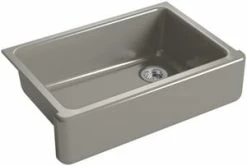 New 🎁 KOHLER Whitehaven® 32-11/16 x 21-9/16 in Cast Iron Single Bowl Farmhouse Kitchen Sink for Apron Front or Undermount Installation in Cashmere 💯