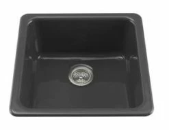 Brand new 👏 KOHLER Iron/Tones® 20-7/8 x 20-7/8 in. No Hole Cast Iron Single Bowl Dual Mount Kitchen Sink in Black Black™ 👏