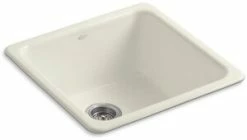 Best reviews of 😍 KOHLER Iron/Tones® 20-7/8 x 20-7/8 in. No Hole Cast Iron Single Bowl Dual Mount Kitchen Sink in Biscuit 🔔