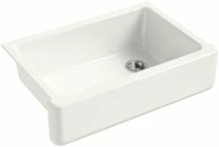 Wholesale 😉 KOHLER Whitehaven® 32-11/16 x 21-9/16 in Cast Iron Single Bowl Farmhouse Kitchen Sink for Apron Front or Undermount Installation in Dune 🎁